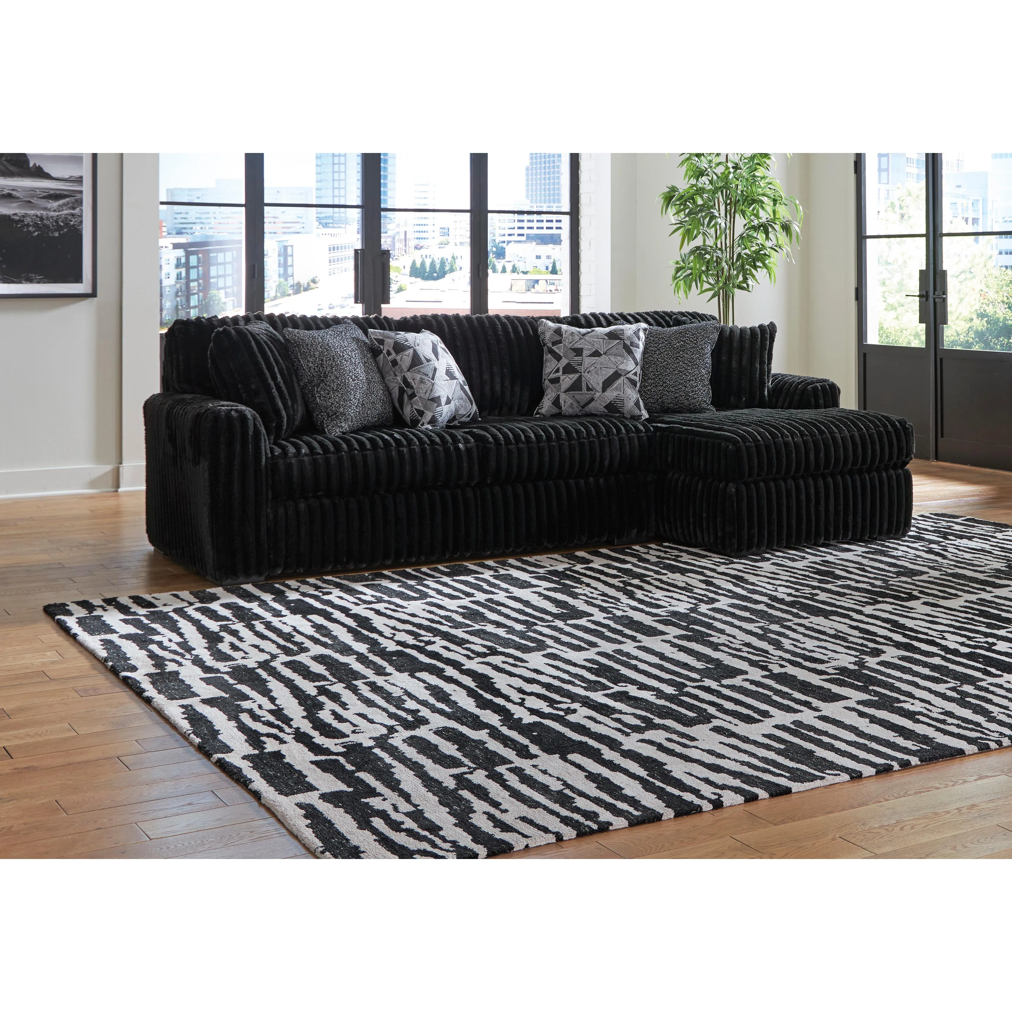 Signature Design by Ashley Midnight-Madness Fabric 2 pc Sectional 9810366/9810317