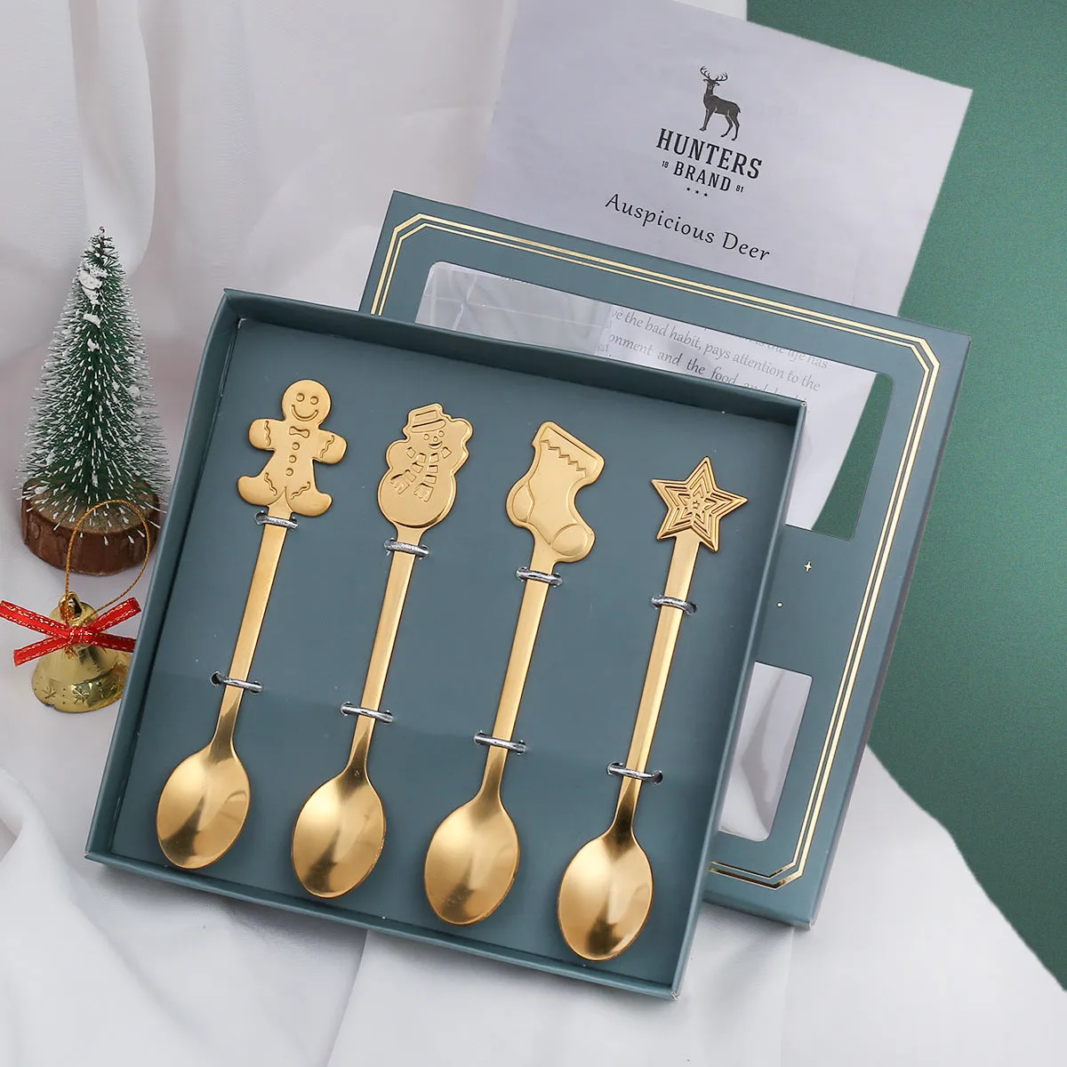 Small Spoon Snowman Spoon Nordic Style Tableware Gift Spoon Gift Box Christmas Gift Box