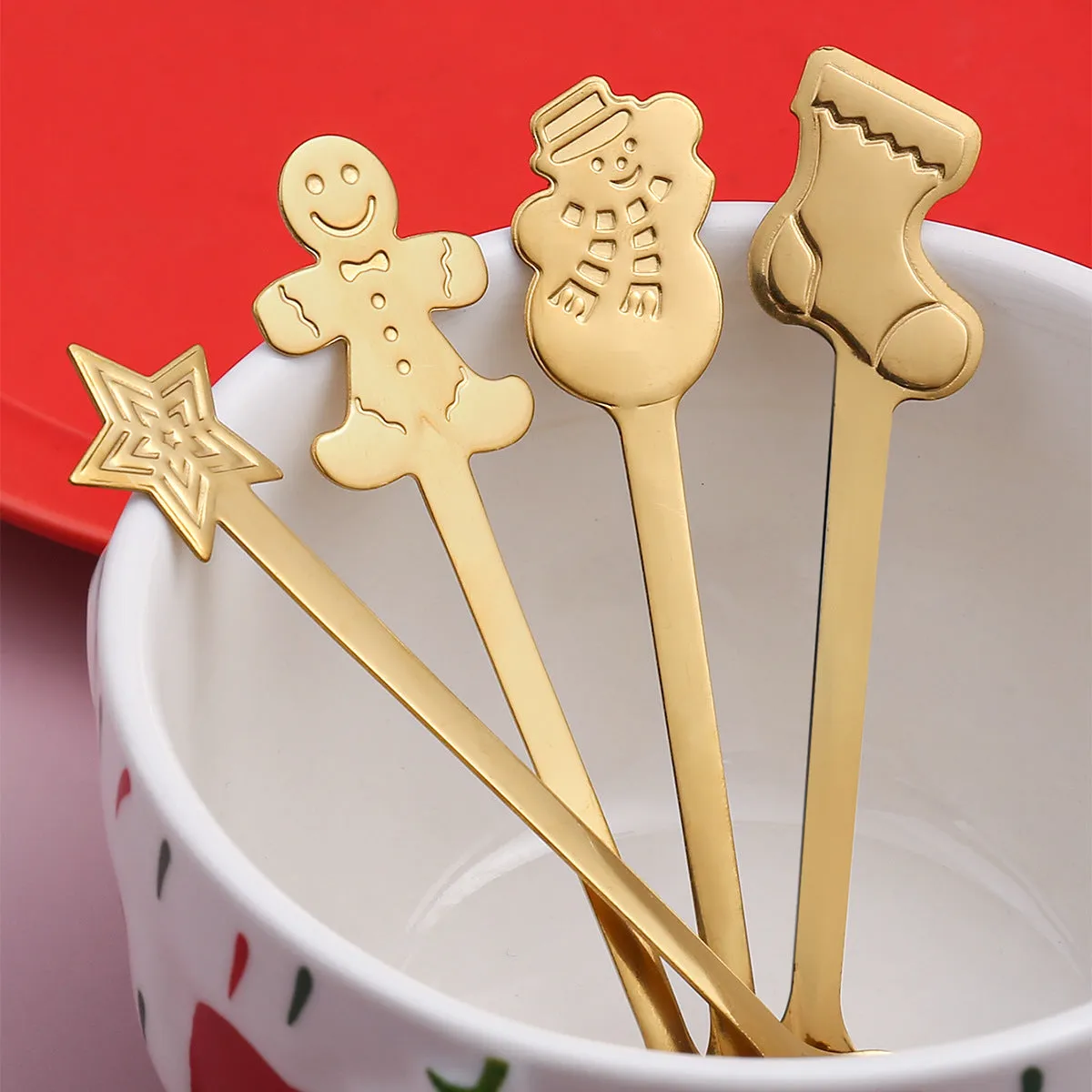 Small Spoon Snowman Spoon Nordic Style Tableware Gift Spoon Gift Box Christmas Gift Box