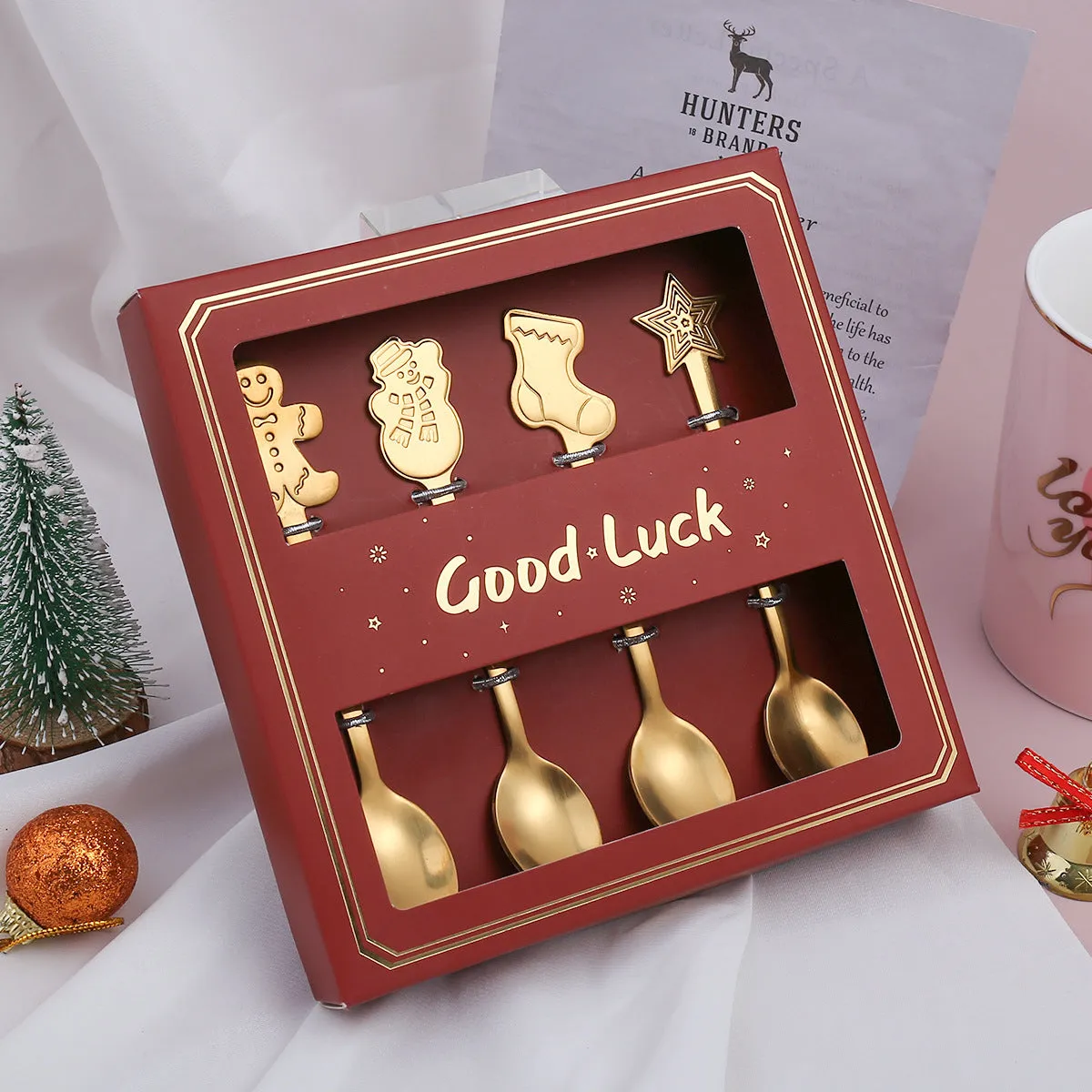 Small Spoon Snowman Spoon Nordic Style Tableware Gift Spoon Gift Box Christmas Gift Box