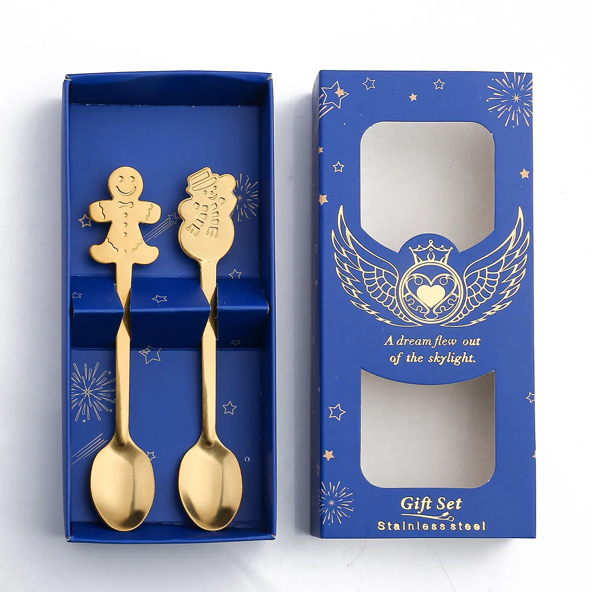 Small Spoon Snowman Spoon Nordic Style Tableware Gift Spoon Gift Box Christmas Gift Box