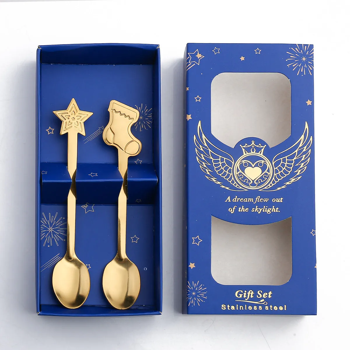 Small Spoon Snowman Spoon Nordic Style Tableware Gift Spoon Gift Box Christmas Gift Box