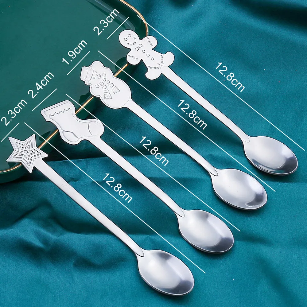 Small Spoon Snowman Spoon Nordic Style Tableware Gift Spoon Gift Box Christmas Gift Box