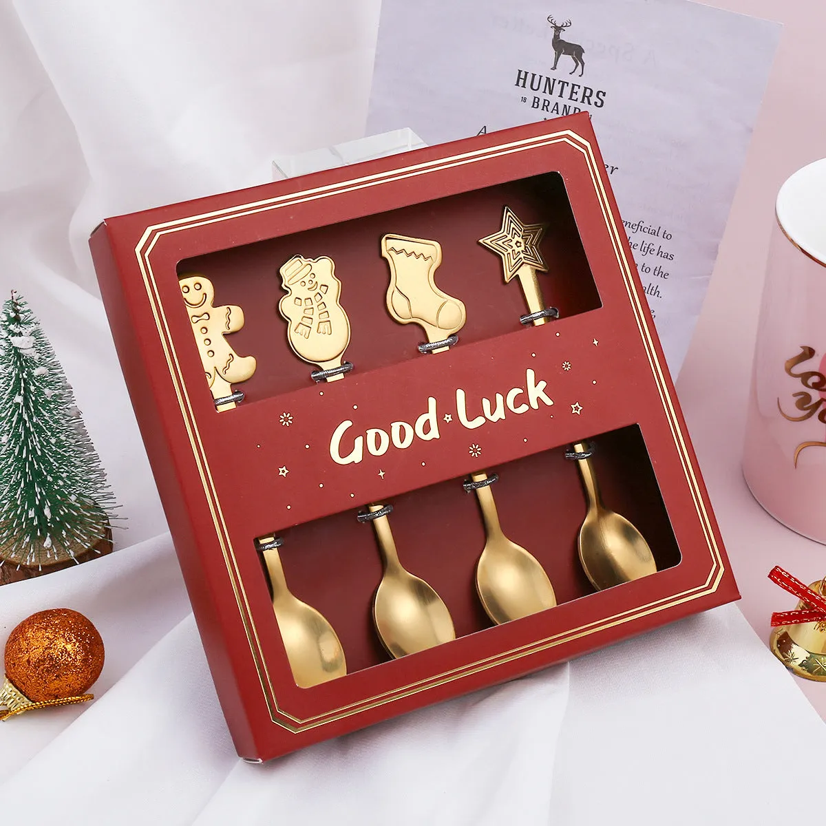 Small Spoon Snowman Spoon Nordic Style Tableware Gift Spoon Gift Box Christmas Gift Box