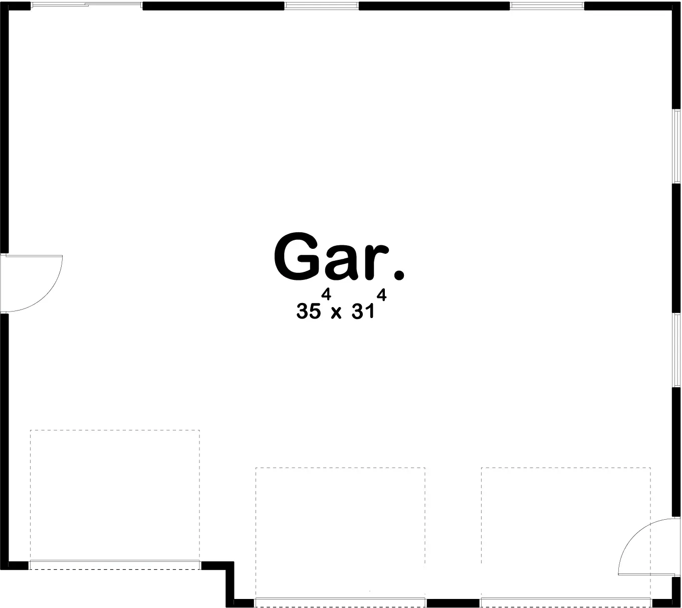 Spacious 3-Bay Front-Loading Garage Plan with Ample Storage