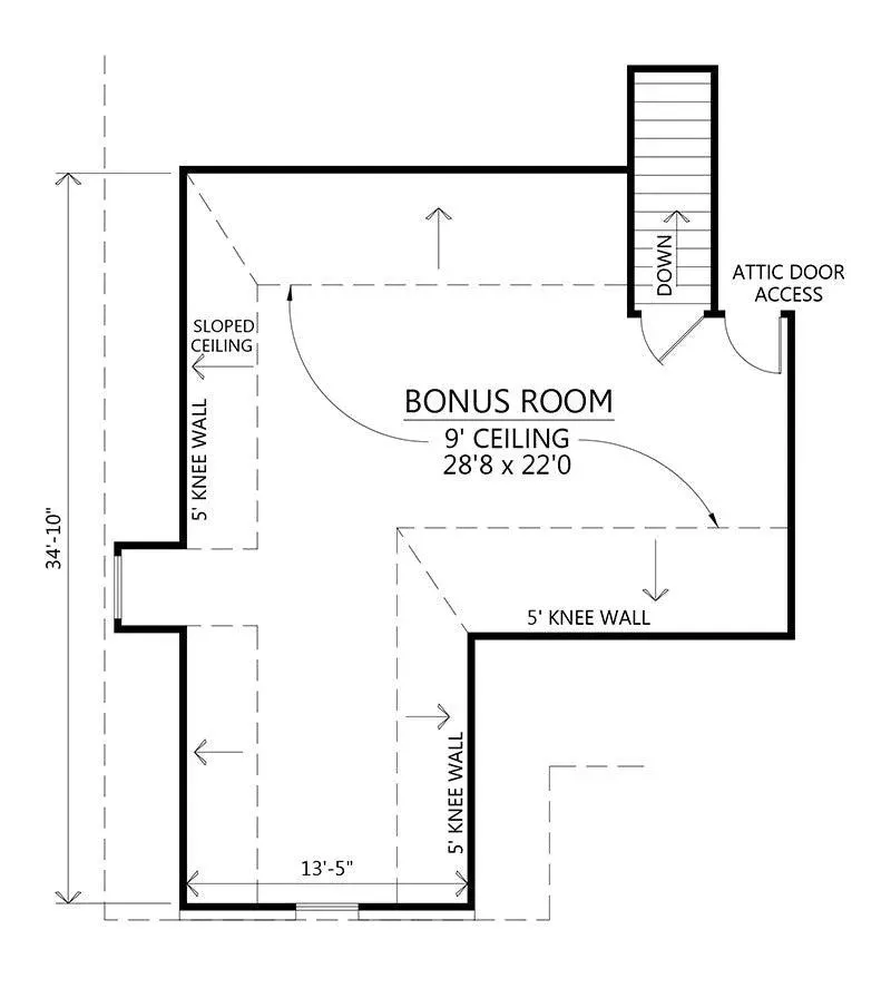 Spacious 4-Bedroom Home Plan with Bonus Room and Side Garage