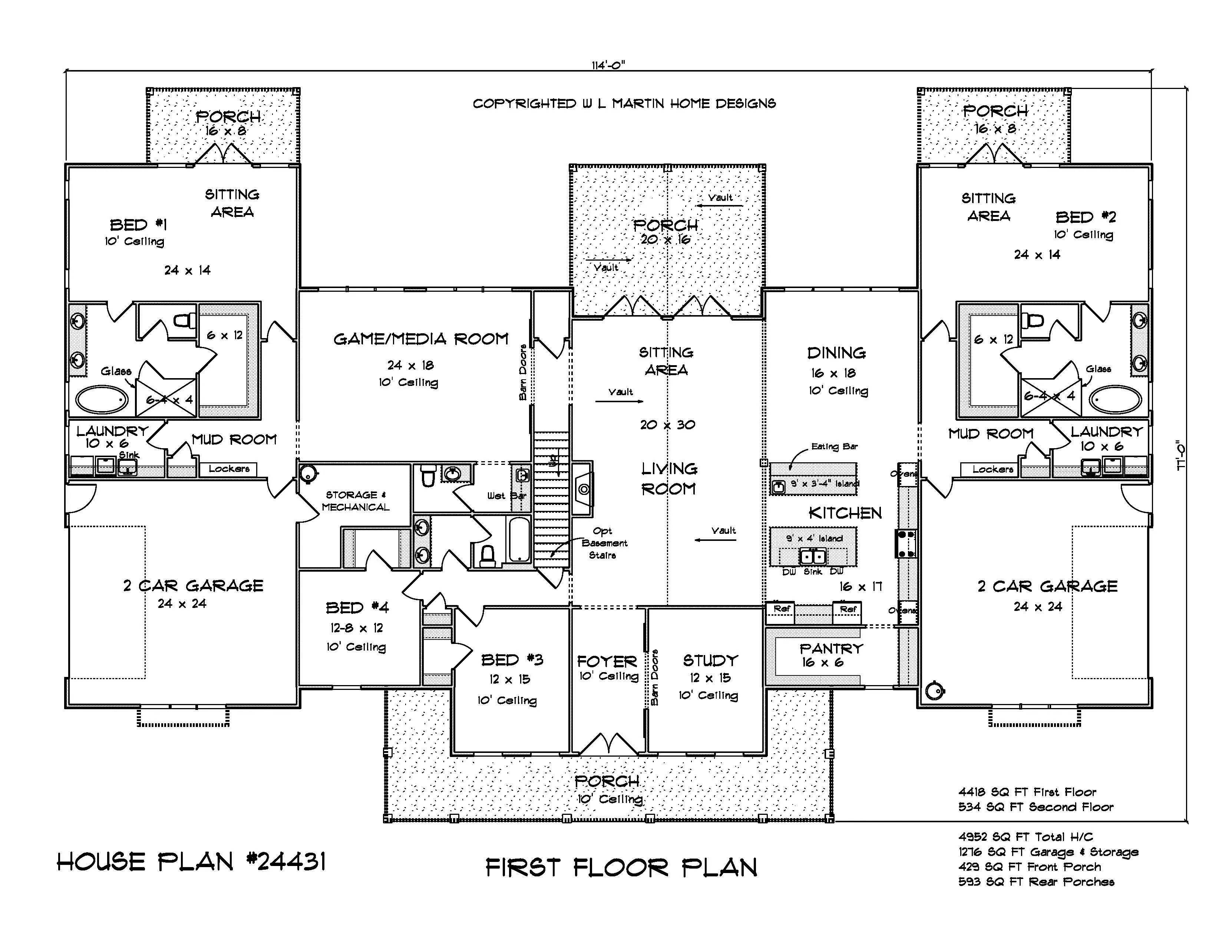 Spacious Six-Bedroom House Plan