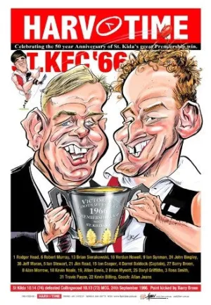 St Kilda 50th Anniversary Premiership, Harv Time Poster