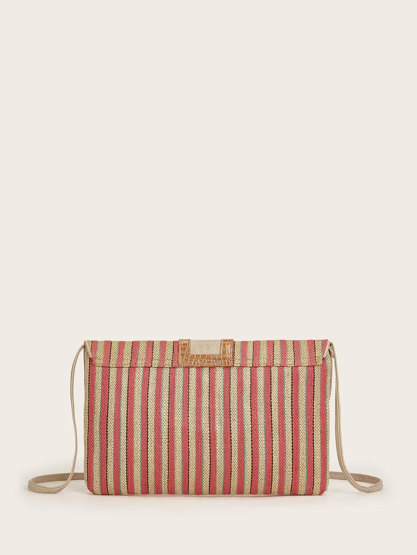 Striped Flap Crossbody Bag