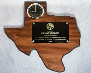 Texas Clock Plaque