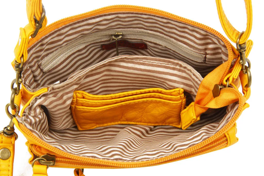 The Anita Three Way Crossbody Wristlet - Honey Mustard