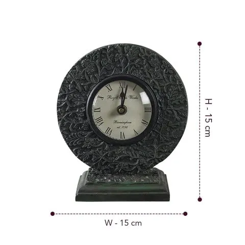 The Artment Bohemian Autumn Romance Table Clock Resin Clock New-Green Resin (10CmX10CmX10Cm) 400 Gr Single Pack Clocks