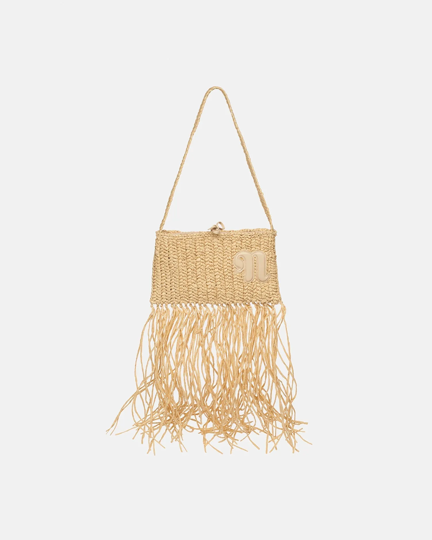 The Fringe Bag - Sale Fringed Raffia Shoulder Bag - NaturalAlmond