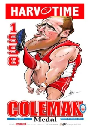 Tony Lockett, 1998 Coleman Medallist, Harv Time Poster