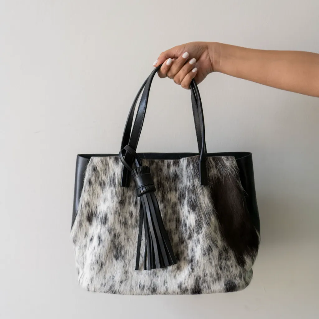 Totita Black And White Hair Briso Black Bag