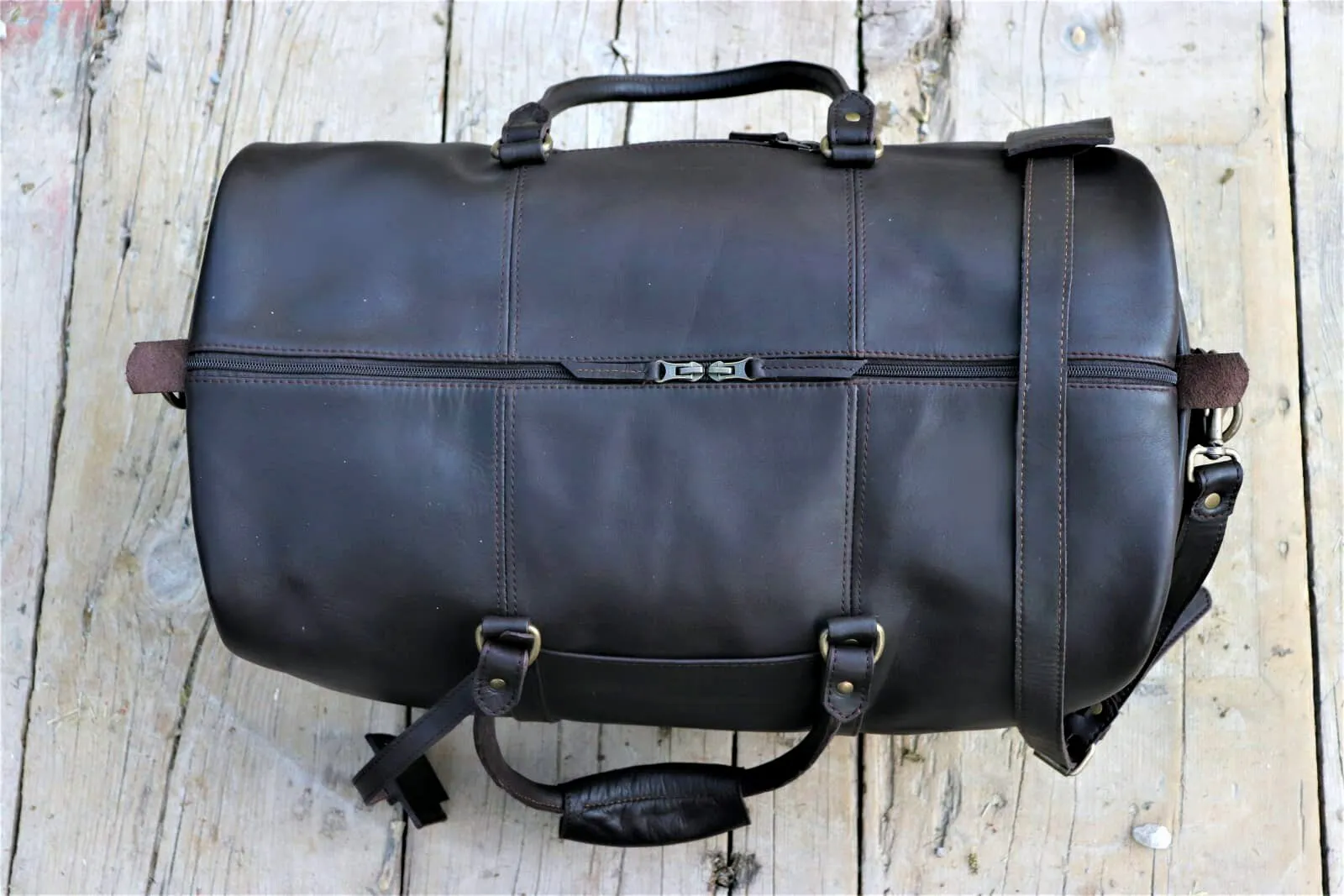 Traveler Leather Duffel bag - Dark Brown