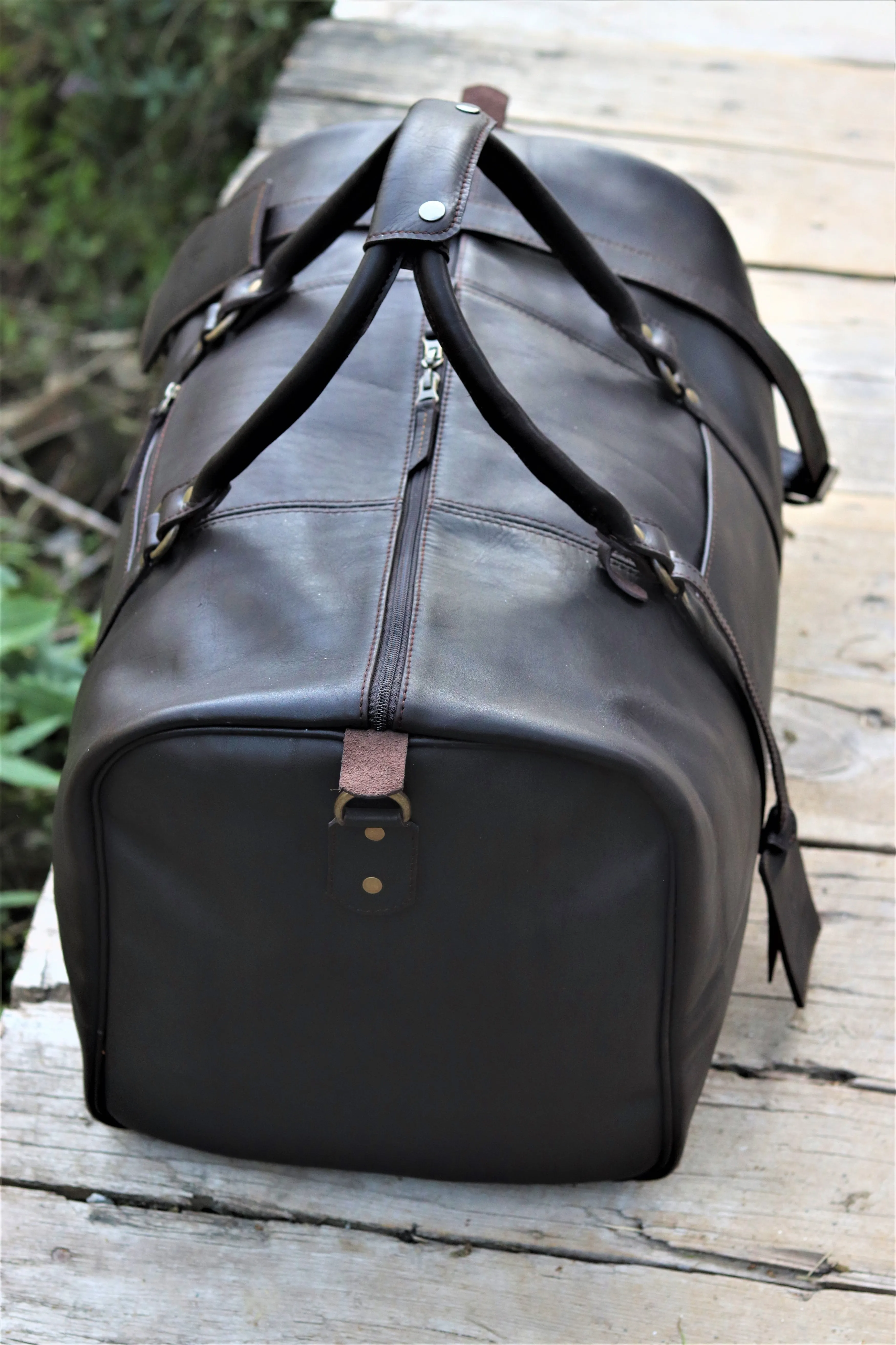 Traveler Leather Duffel bag - Dark Brown