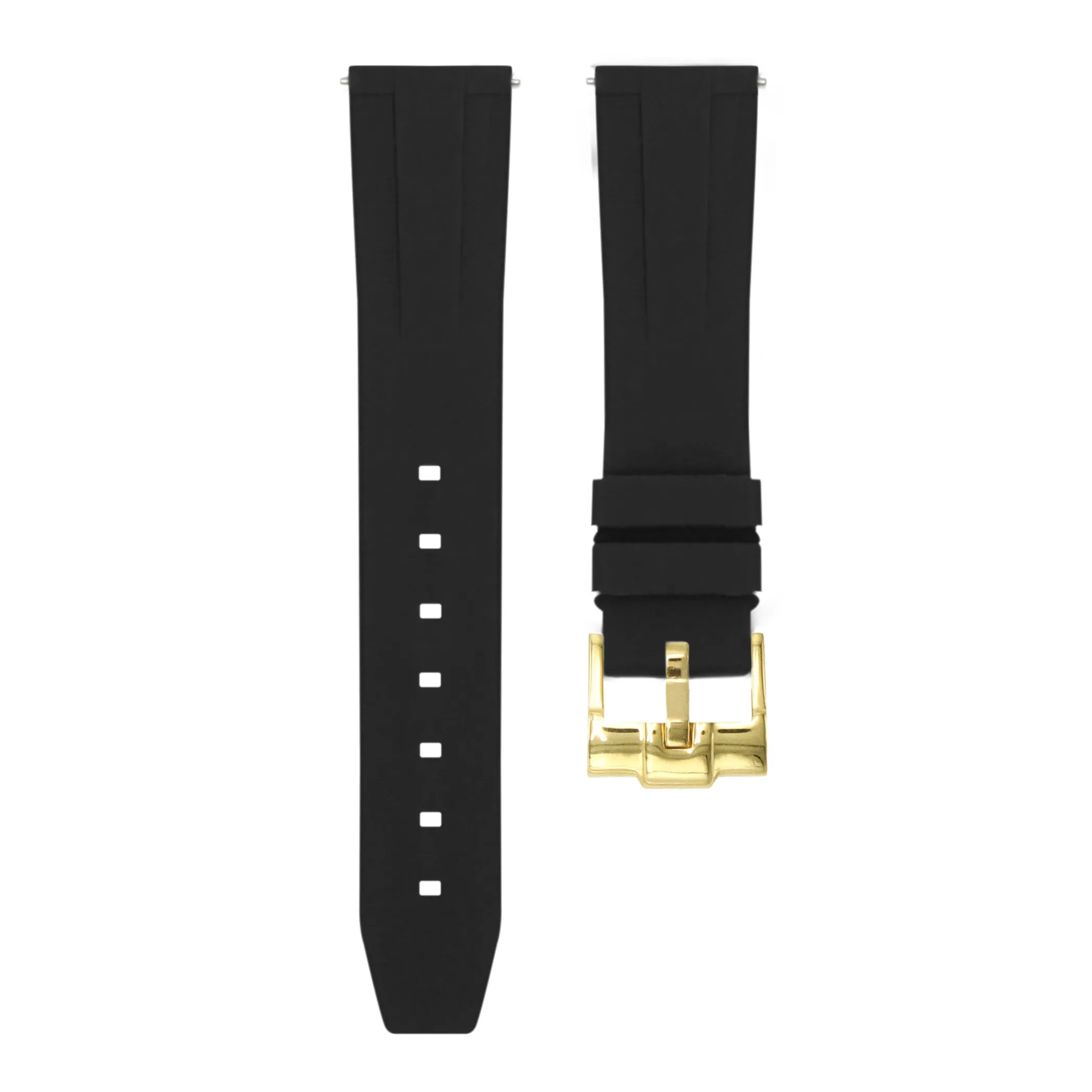 Tuxedo Black - Quick Release Rubber Watch Strap for Longines Elegant Collection