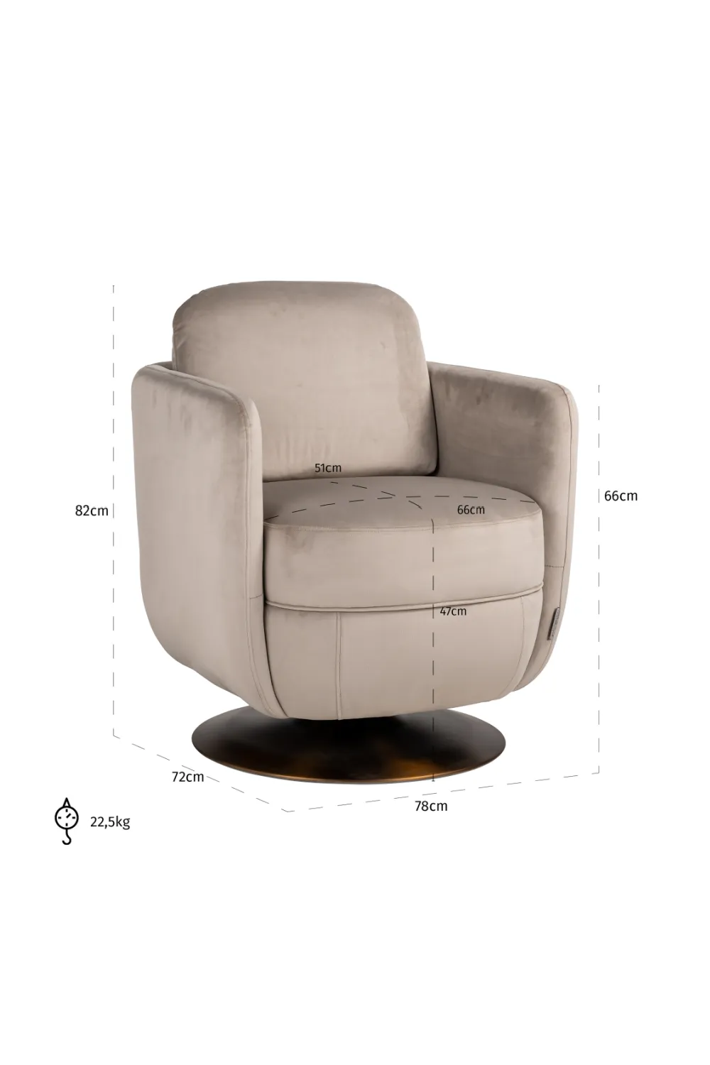 Upholstered Modern Swivel Chair | OROA Turner