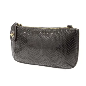 Vera Python Crossbody Wristlet Clutch in Grey