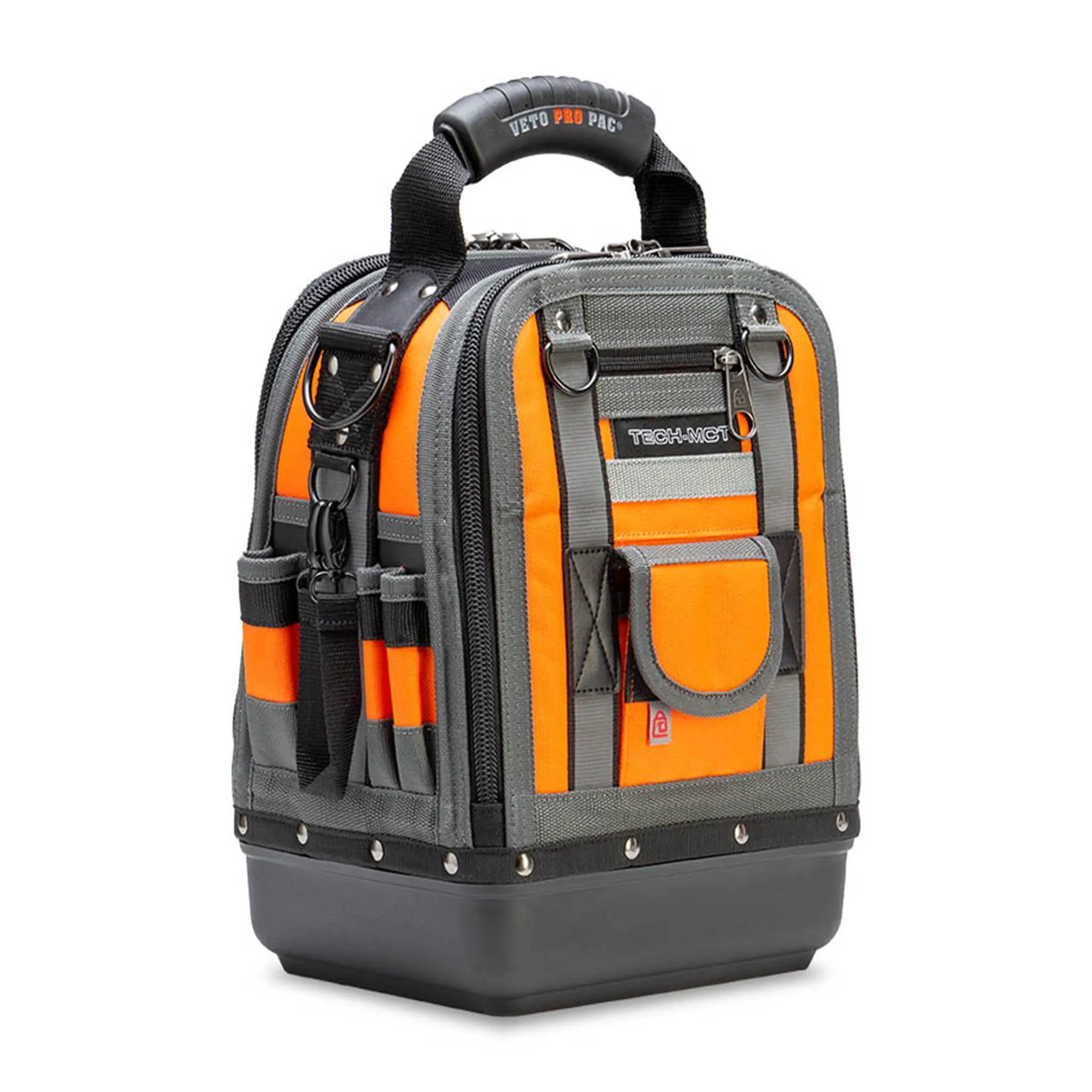 Veto Pro Pac TECH MCT HI-VIZ ORANGE 44-Pocket Compact Tool Bag with Hi-Viz Construction and Reflective Accents