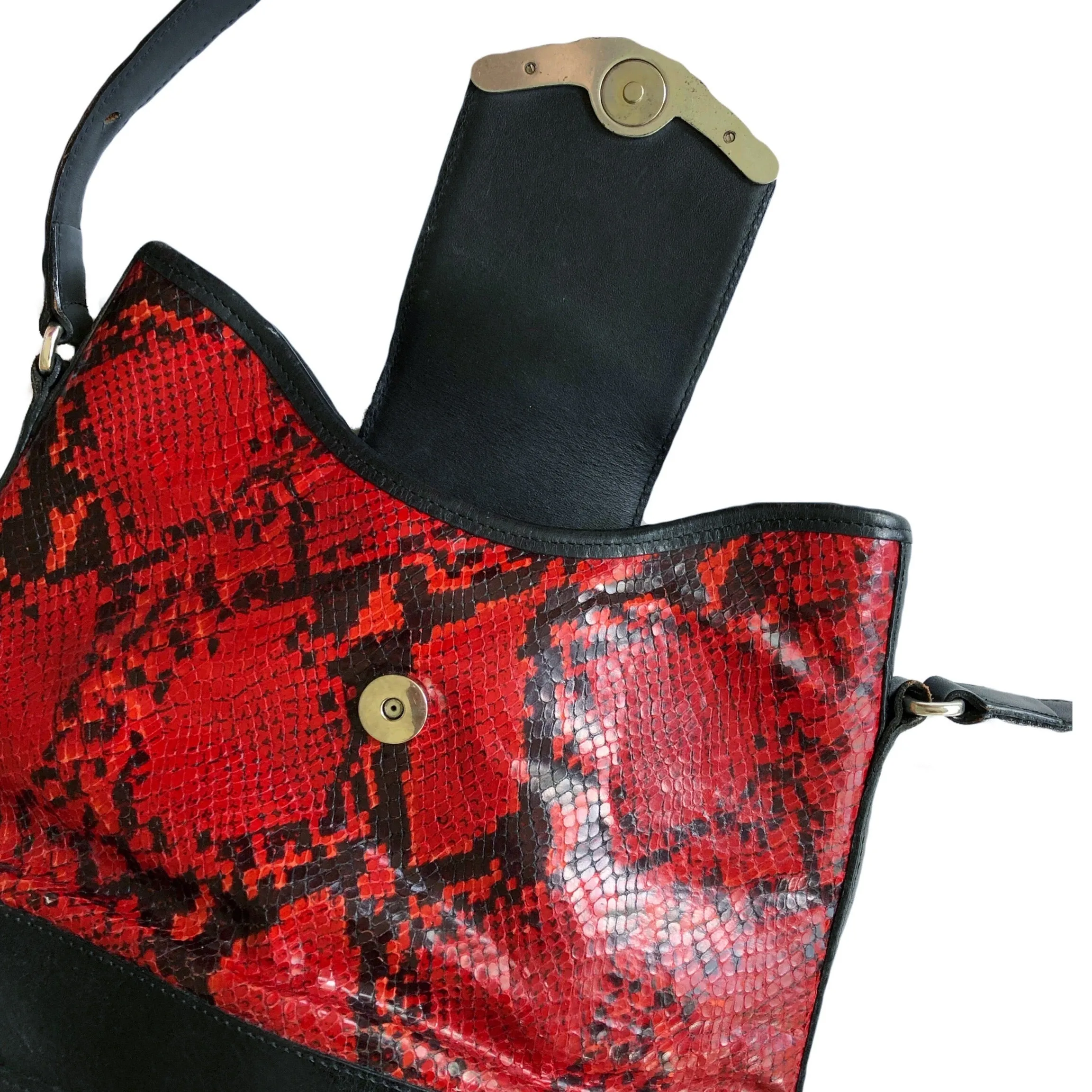 VINTAGE RED SNAKESKIN HANDBAG