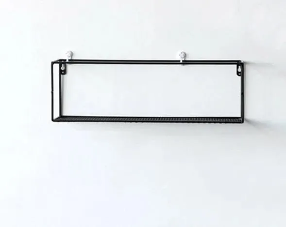 Wall Storage Rack Simple Wrought Iron Grid Wall Shelf Nordic Creative Home Wall Hook