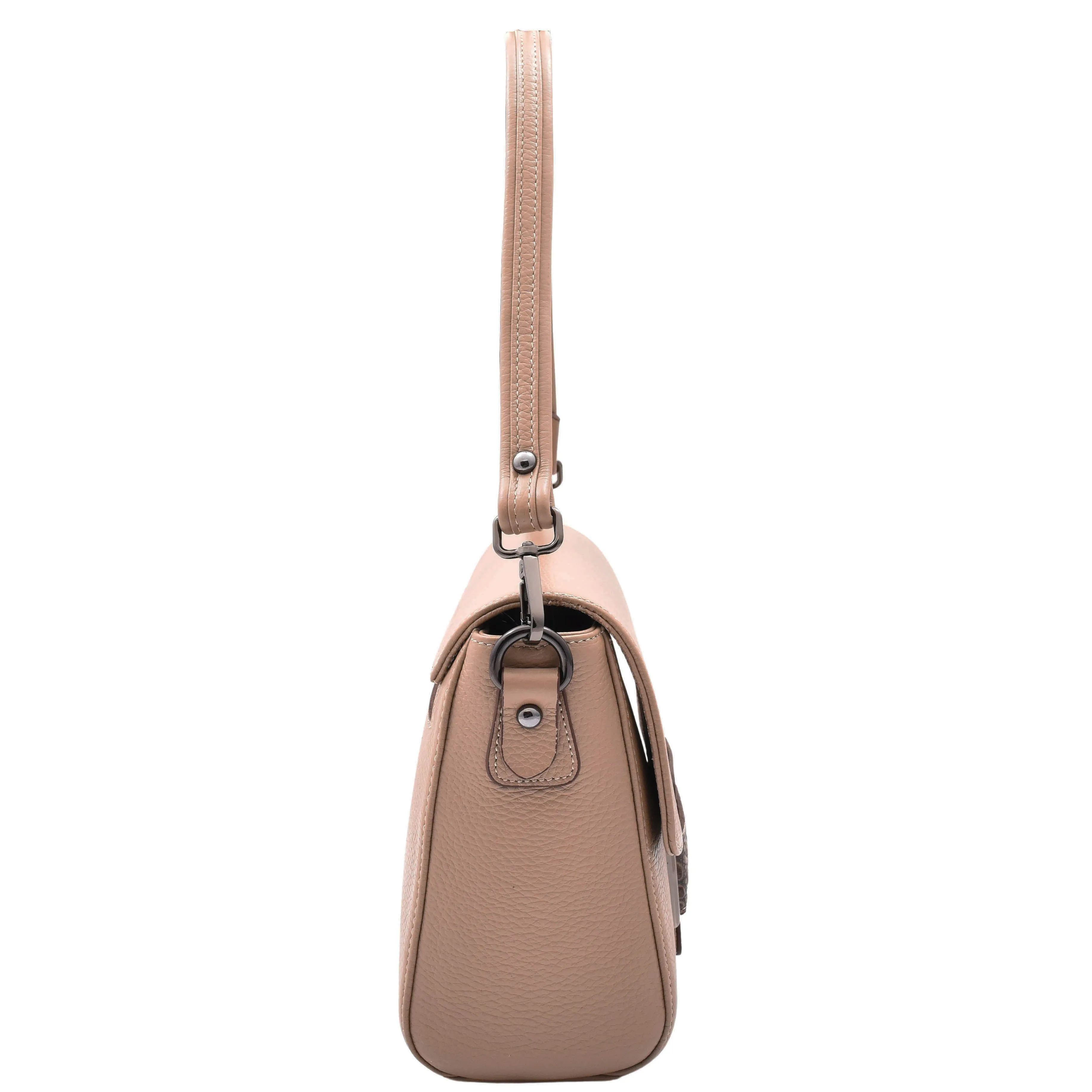 Womens Cross Body Messenger Bag Adjustable Shoulder Strap LINDA Taupe