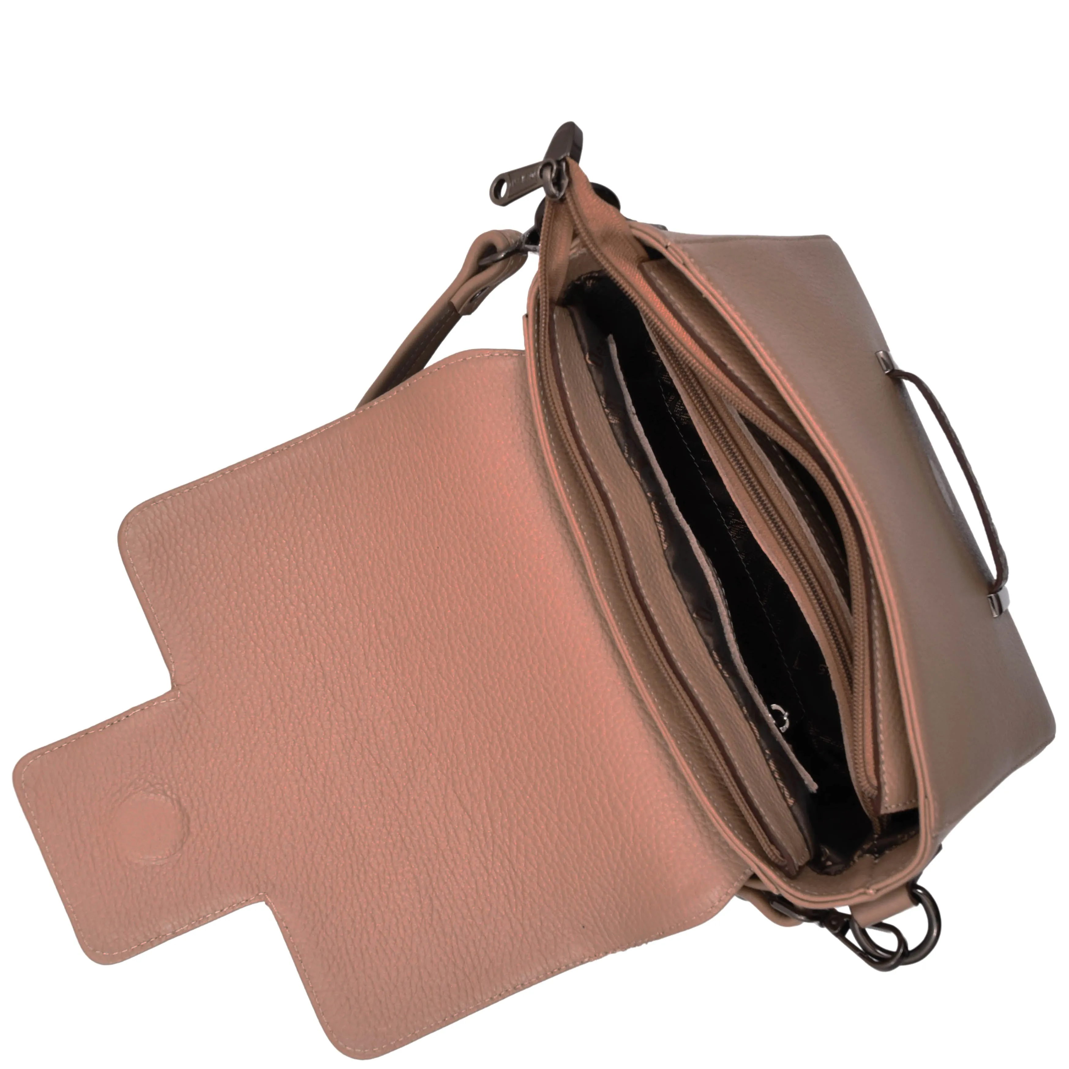 Womens Cross Body Messenger Bag Adjustable Shoulder Strap LINDA Taupe