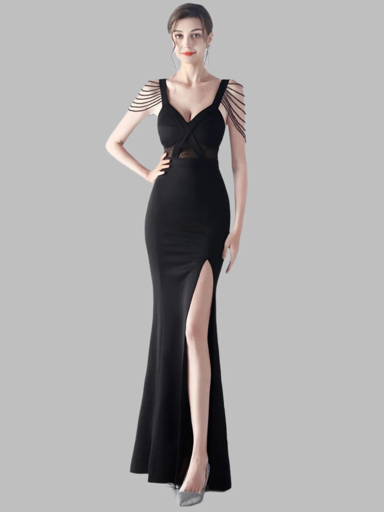 Women's Elegant Diamond Evening Dress