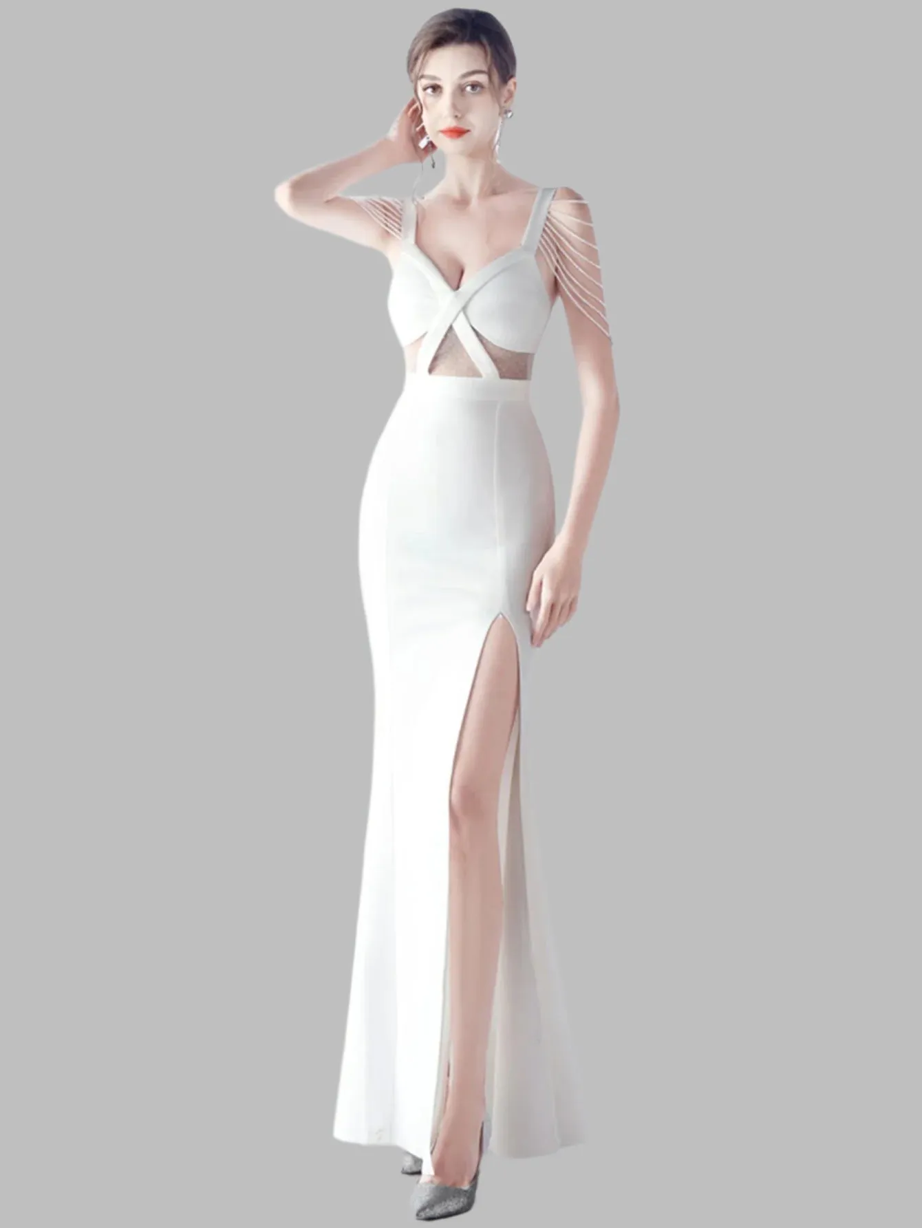 Women's Elegant Diamond Evening Dress