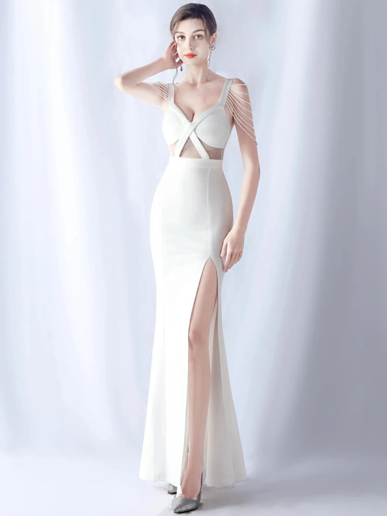 Women's Elegant Diamond Evening Dress