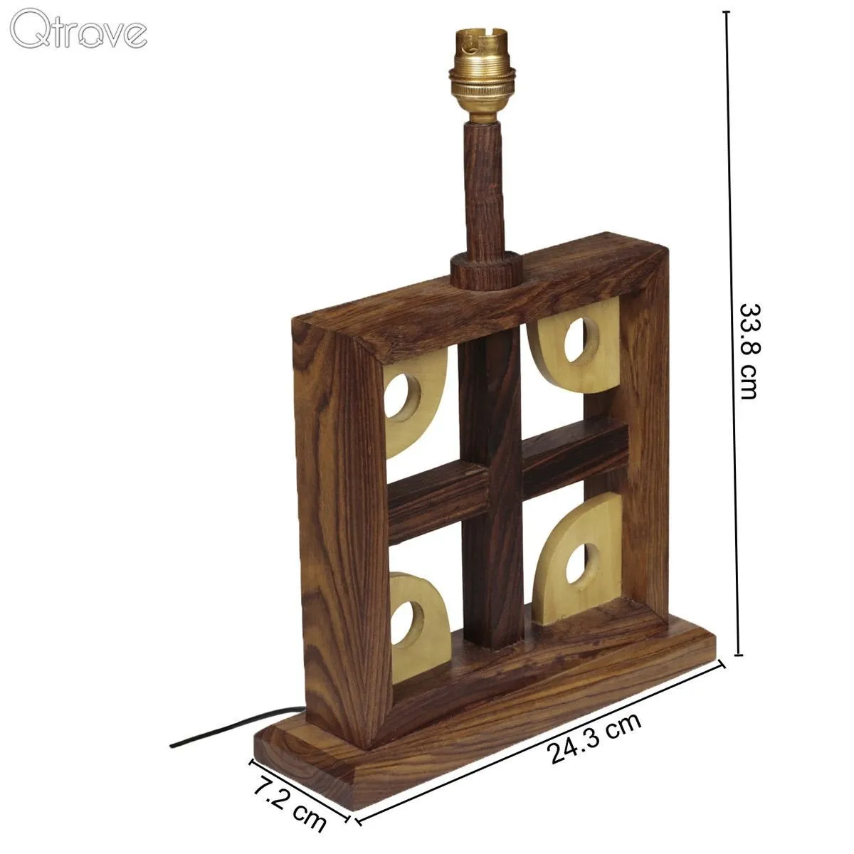 Wooden Artistic Square Table Lamp In Wood