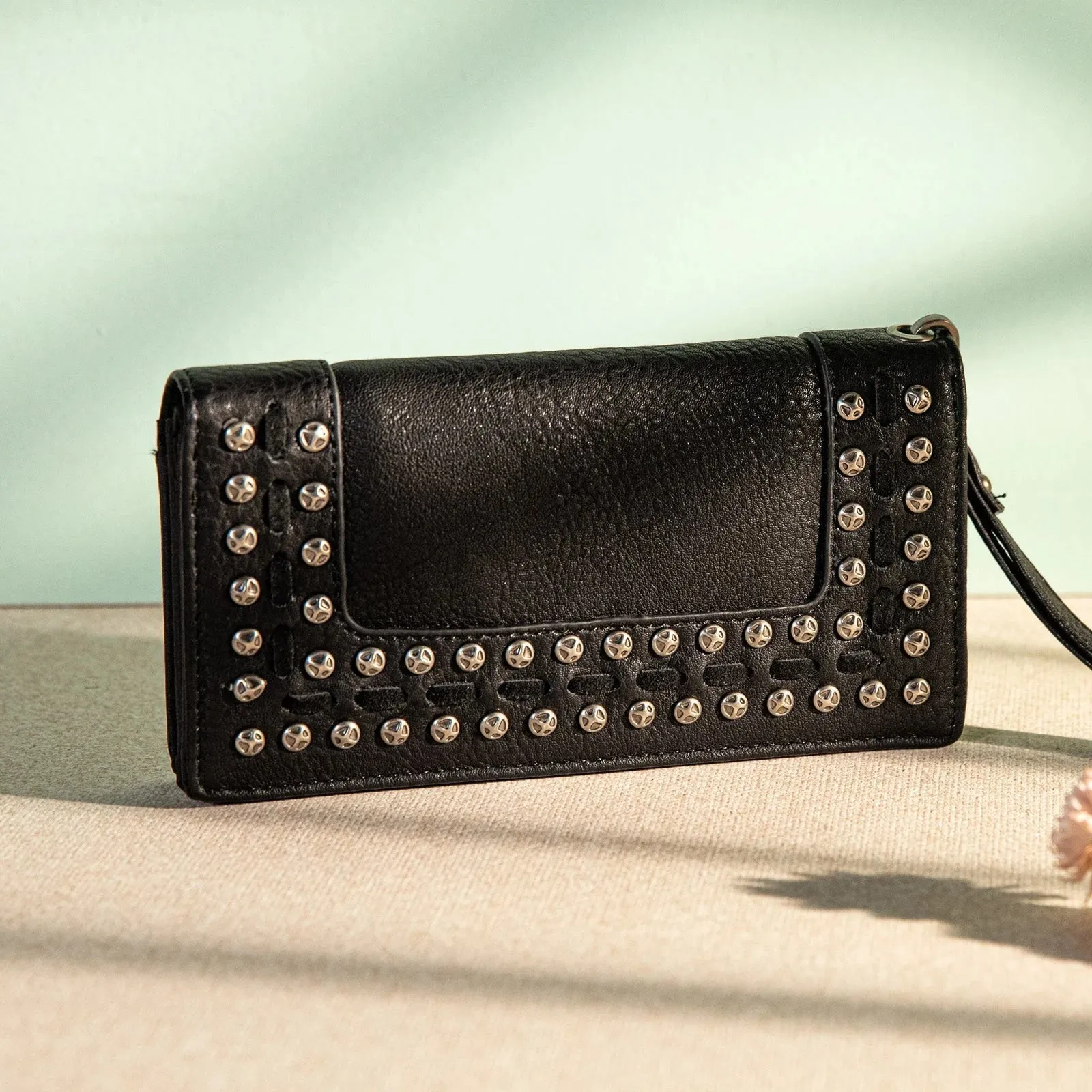 Wrangler Studded Wallet~ Black