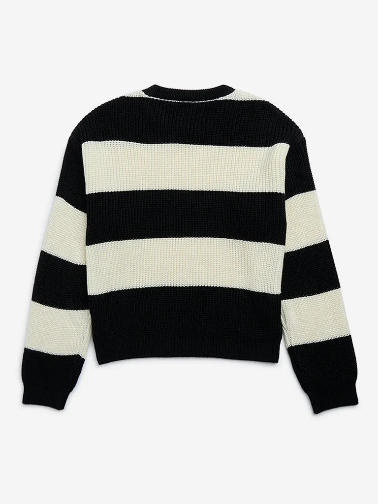 Y&F Kids Black Striped Sweater