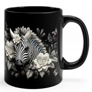 ZEBRAS AND FLOWERS FINE 3D MUG - MUGSCITY - Free Shipping